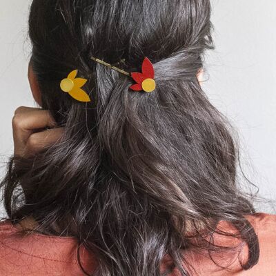 Forcine per fiori astratti | Forcine moderne Hilma | Ornamento per capelli con fiori geometrici