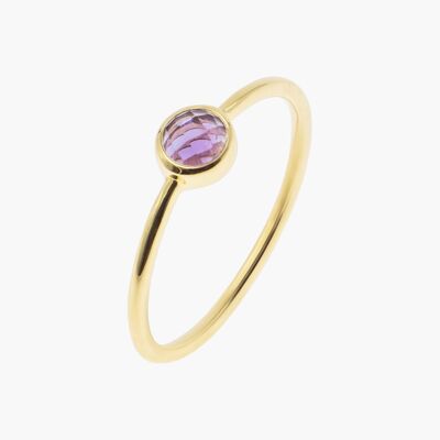 Gemia ring in gold-plated Amethyst stone