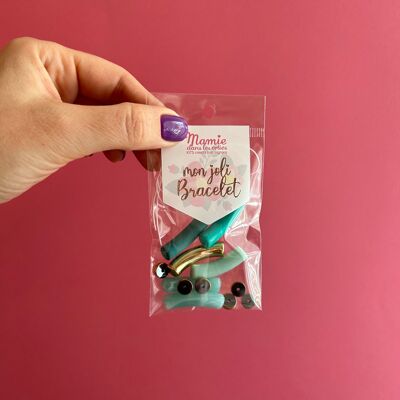 Kit de joyería DIY: pulsera de color menta