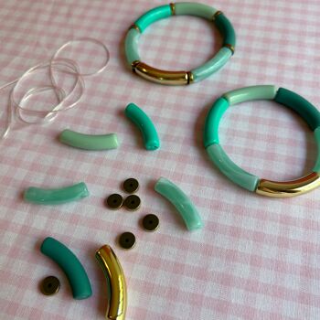 Kit DIY bijou : Bracelet jonc menthe 4