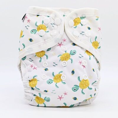 Te1 washable diaper (All in One) Bamboo - Samy the turtle