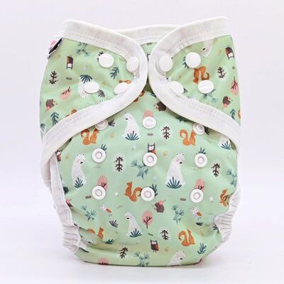 Te1 washable diaper (All in One) Bamboo - Canadian wood