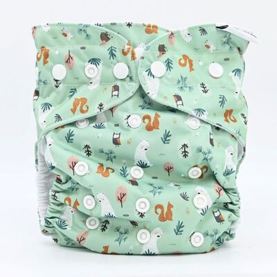 Te1 washable diaper (All in One) - Canadian wood