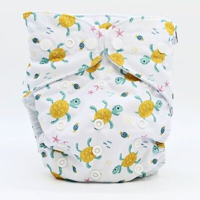 Te1 washable diaper (All in One) - Samy the turtle