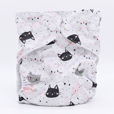 Te1 washable diaper (All in One) - Cats