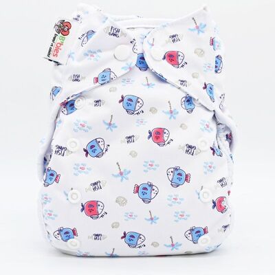 Te2 washable diaper (All in Two) bamboo – Gang of fish