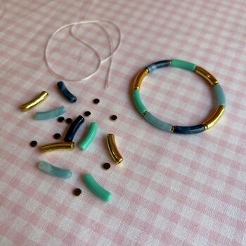 Kit DIY bijou : Bracelet jonc fin bleu 3