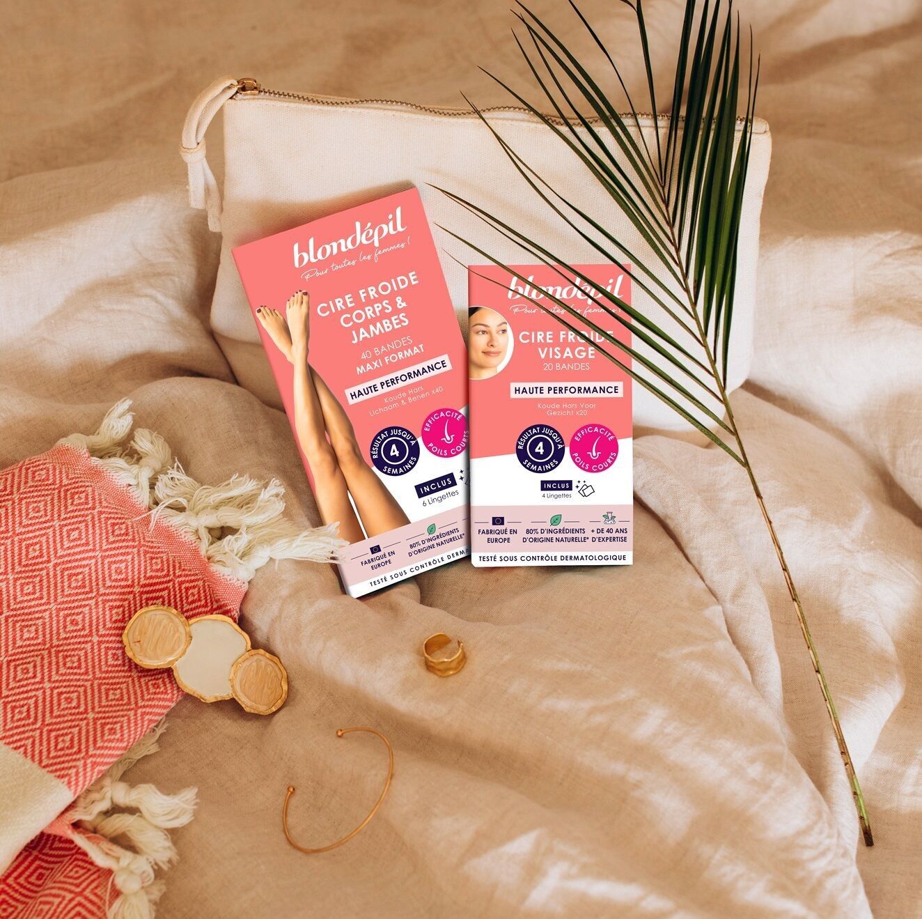 CERA A FREDDO ALTA PRESTAZIONE - Viso - 80% Naturale (20 strisce) - BLONDÉPIL