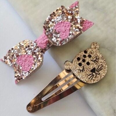 LEOPARD LOVE - Mini set of 2 hair clips