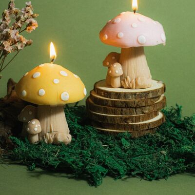 Kerze „Pilzfamilie“