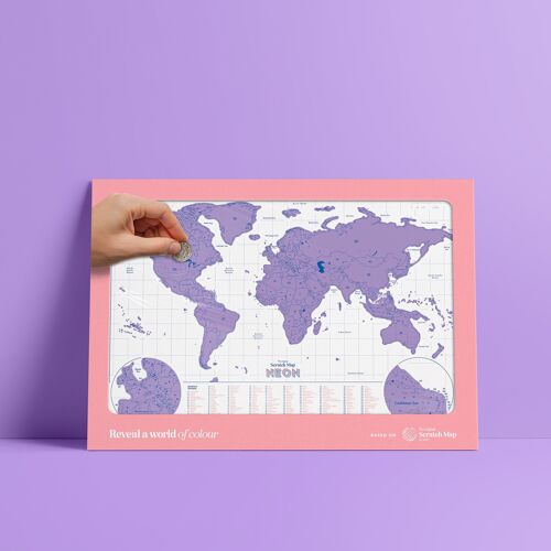 PURPLE NEON SCRATCH MAP