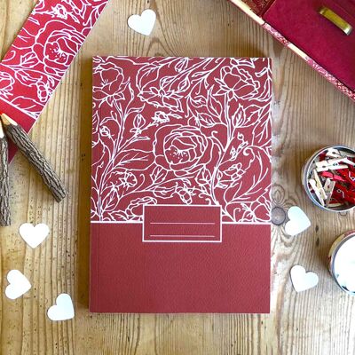 Cuaderno rayado ROSY A5 - 120 páginas - Papelería floral
