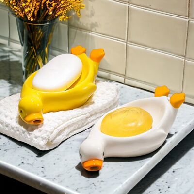 Porte-savon en forme de canard en céramique