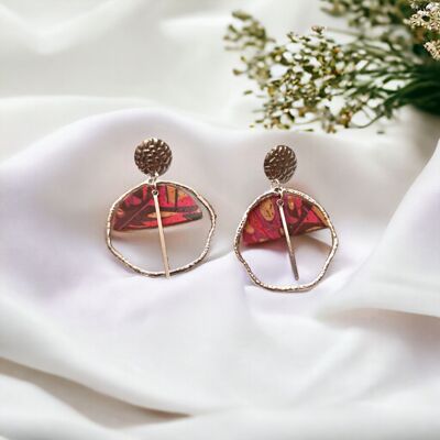Mathilde cork earrings with floral or colorful pattern