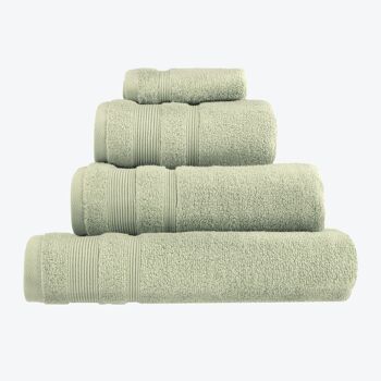 Serviettes de luxe en coton égyptien zéro torsion - Vert sauge 1