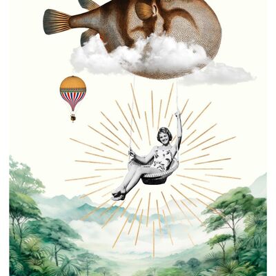 Heißluftballon-Fisch-Poster