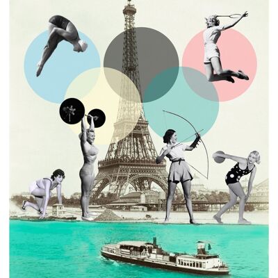 Vintage-Plakat Paris 2024