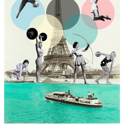 Vintage poster Paris 2024