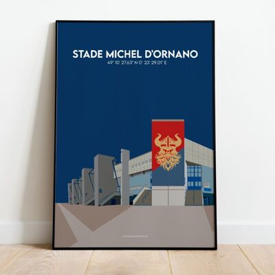 Football poster - Caen and its Michel d'Ornano stadium