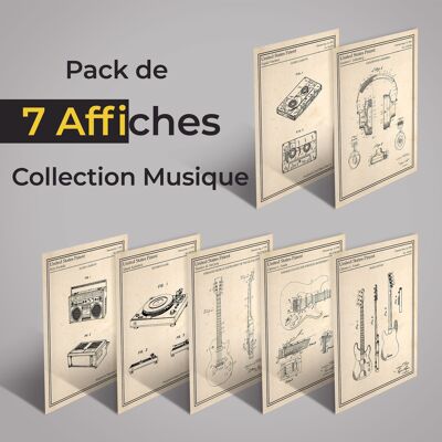 Pack of 7 posters - Music