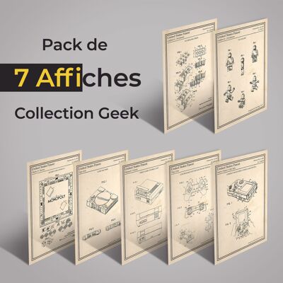 Pack of 7 posters - Geek