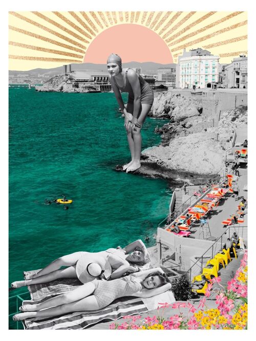 Affiche retro Corniche de Marseille