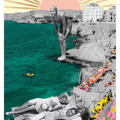 Retro-Plakat Corniche de Marseille