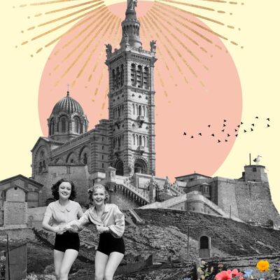 Affiche retro La Bonne Mère Marseille