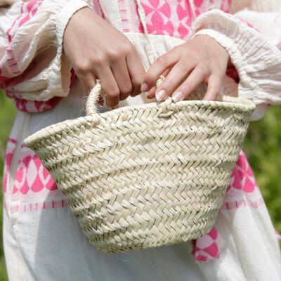 Piccolo cestino di paglia Piccolo cestino di foglie di palma fatto a mano Piccolo cestino di paglia, borsa per bambini Mini cestino di foglie di palma intrecciate