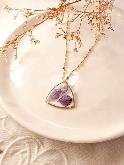 Stainless steel necklace - Lavender