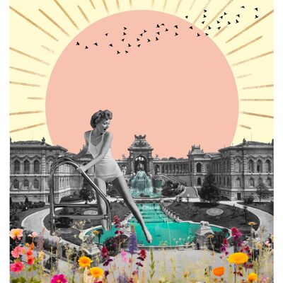 Retro poster Palais Longchamp Marseille