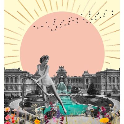 Poster retrò Palais Longchamp Marsiglia