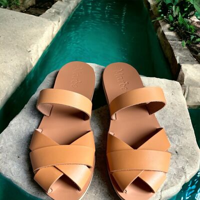 Zapatos de cuero para mujer , Sandalias de cuero , Sandalias griegas , Zapatos de verano , Sandalia peep toe : Filio