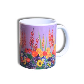 Tasse en céramique Fleurs de jardin d'été (lilas) 2
