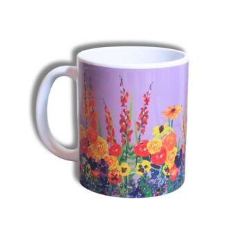 Tasse en céramique Fleurs de jardin d'été (lilas) 3