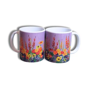 Tasse en céramique Fleurs de jardin d'été (lilas) 4