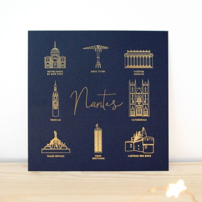 Luxusdruck – Nantes Gold & Blau