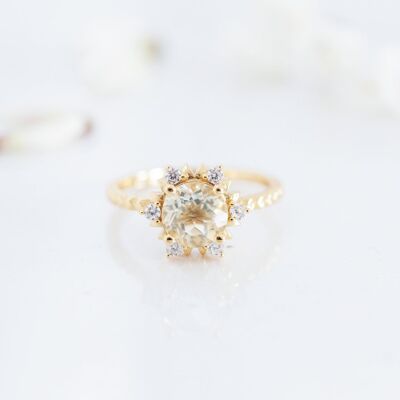 Sample Sale - Ariel Lemon Quartz Ring in Gold