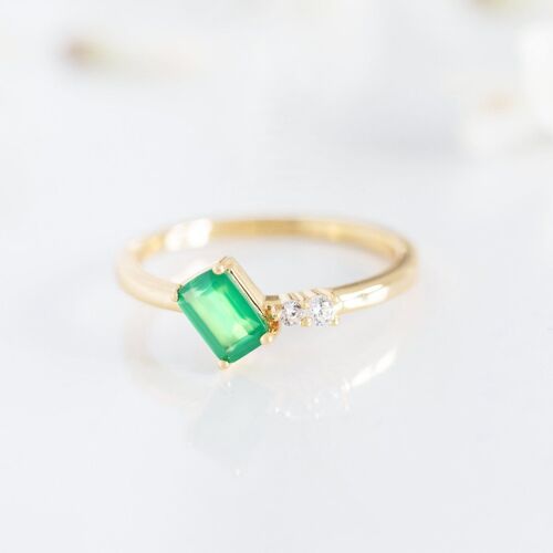Sample Sale - Rhea Green Onyx Ring in Gold