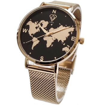 Montre carte du monde en or Alectrona 2