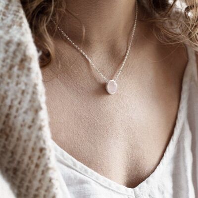 Aylin ~ Pink Beryl Silver Necklace