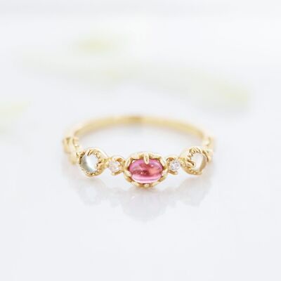 Sample Sale - Anthe Tourmaline, Topaz and Lemon Quartz Ring in Gold