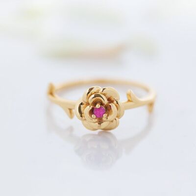Sample Sale - Rose Ruby Gemstone Ring in Gold
