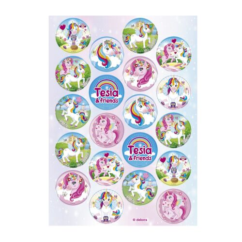 MINIDISCOS COMESTIBLES DE UNICORNIO Ø3.4CM