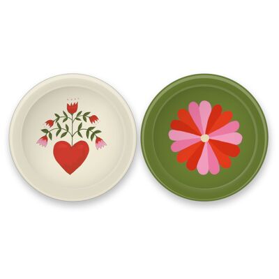 flower heart | Set of 2 mini trays