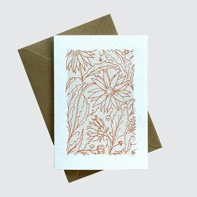 Carte fleurie Maguy + enveloppe - papeterie