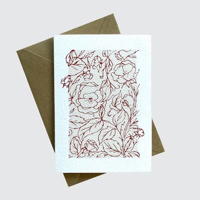 Rosy double card with envelope