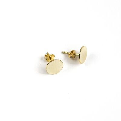 Paper kite silver earrings gold plated 8mm - discs