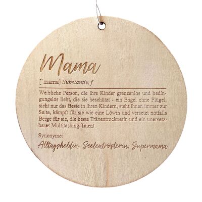 Holzhängeschild - Pappelholz - mit Gravur Mama Set 01