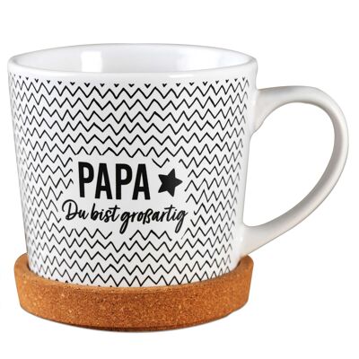 White mug with black motif - Dad you are wonderful